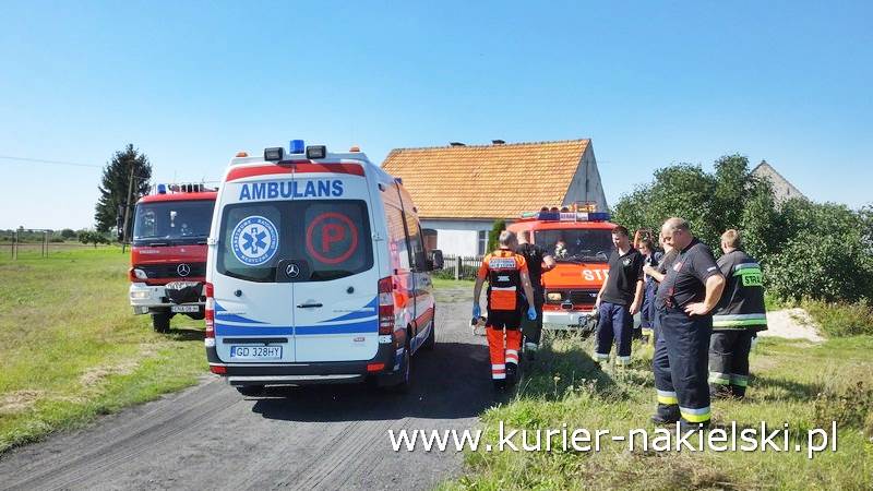 Pożar ścierniska w Polichnie