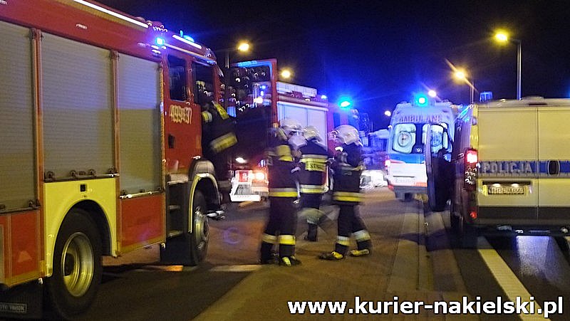 Nocne zderzenie samochodów na obwodnicy Nakła nad Notecią