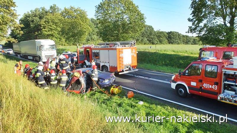 Wypadek na drodze krajowej nr 10 pomiędzy Minikowem, a Strzelewem