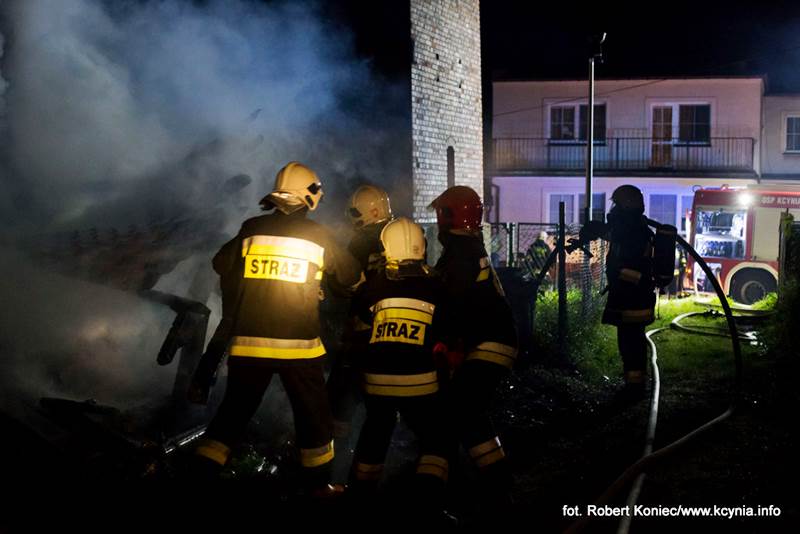 Czy w Kcyni grasuje podpalacz? Kolejny nocny pożar