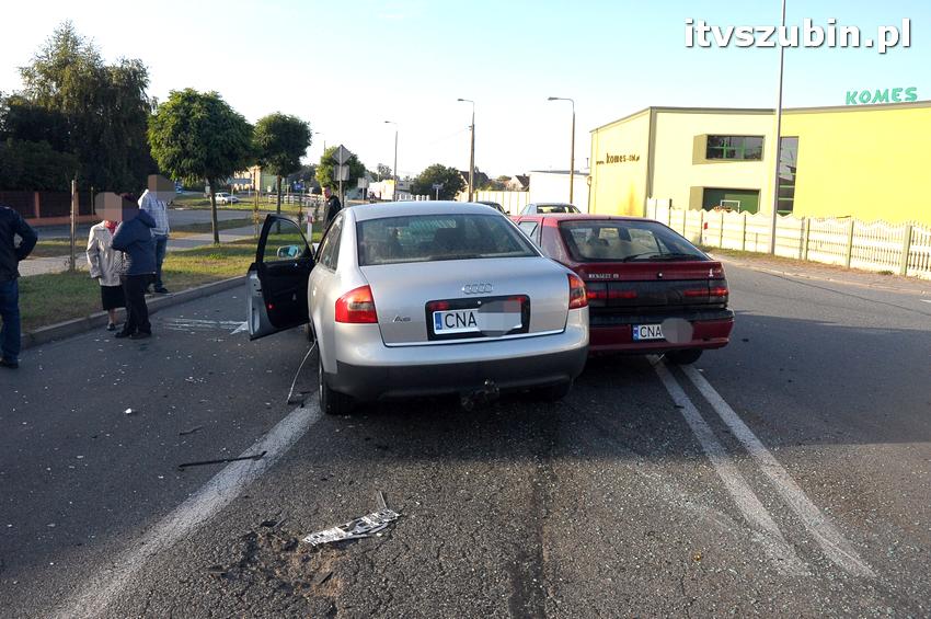 Trzy osoby trafiły do szpitala, to efekt porannej kolizji w Szubinie
