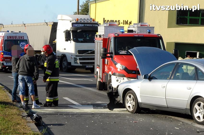 Trzy osoby trafiły do szpitala, to efekt porannej kolizji w Szubinie