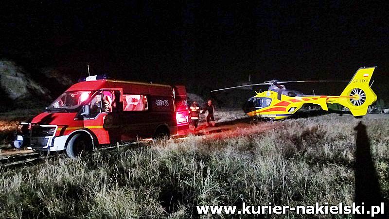 Nocne ćwiczenia strażaków i Lotniczego Pogotowia Ratunkowego
