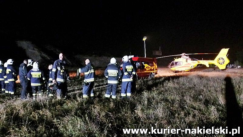 Nocne ćwiczenia strażaków i Lotniczego Pogotowia Ratunkowego