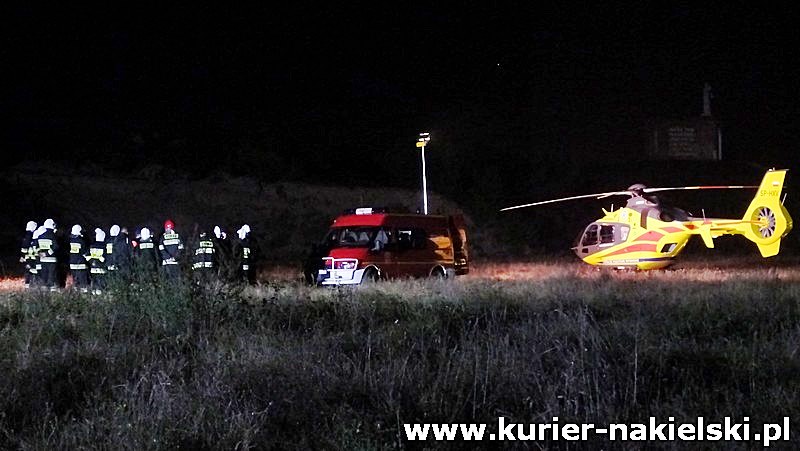 Nocne ćwiczenia strażaków i Lotniczego Pogotowia Ratunkowego