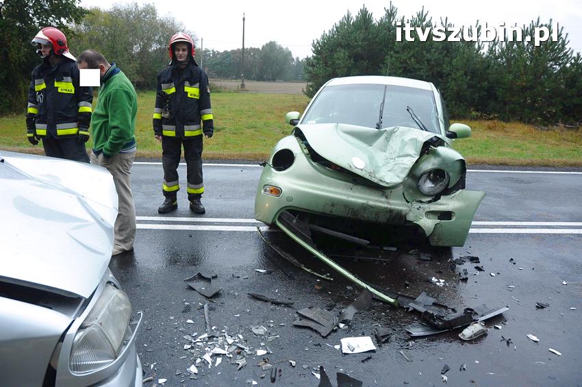Kolizja dwóch samochodów w Kołaczkowie