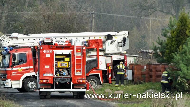 Pożar stropu w budynku jednorodzinnym w Chobielinie