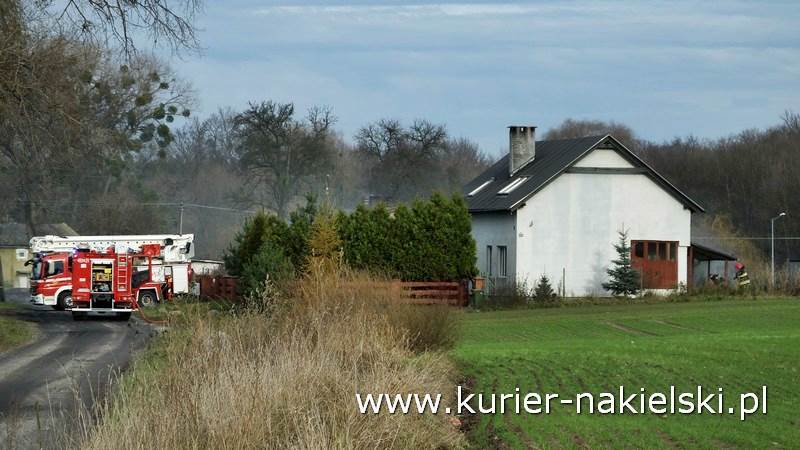 Pożar stropu w budynku jednorodzinnym w Chobielinie