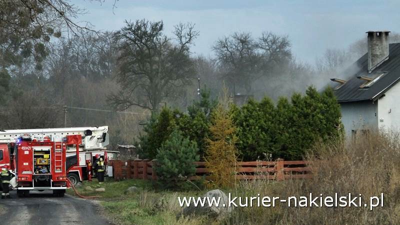 Pożar stropu w budynku jednorodzinnym w Chobielinie