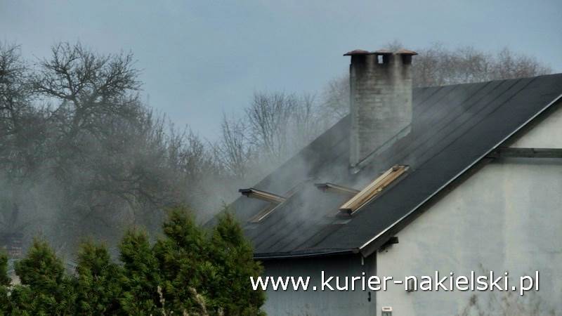 Pożar stropu w budynku jednorodzinnym w Chobielinie