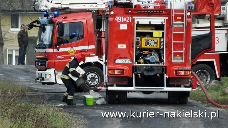Pożar stropu w budynku jednorodzinnym w Chobielinie