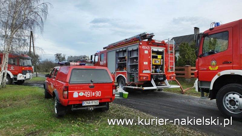 Pożar stropu w budynku jednorodzinnym w Chobielinie