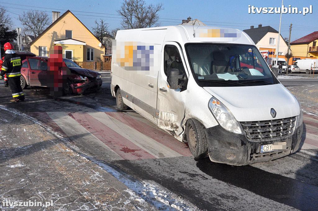 Kolizja trzech pojazdów w Szubinie