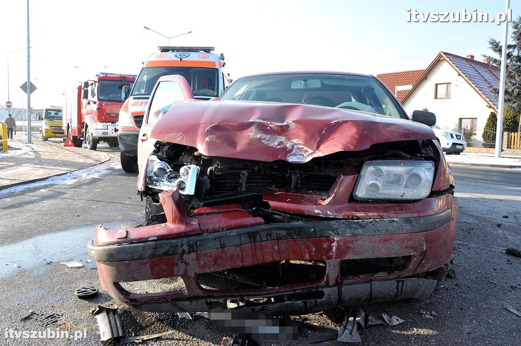 Kolizja trzech pojazdów w Szubinie