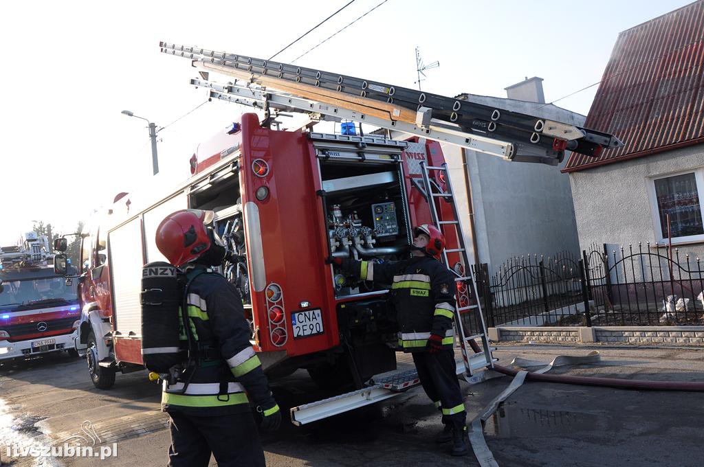 Pożar w domu jednorodzinnym w Szubinie