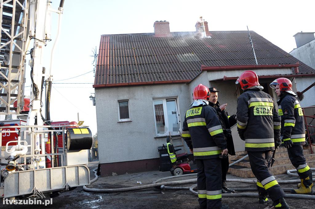 Pożar w domu jednorodzinnym w Szubinie