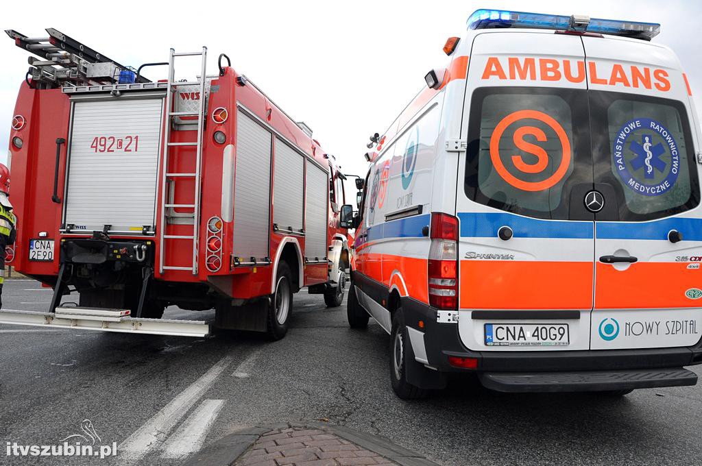 Wypadek na obwodnicy Szubina zderzyły się dwa fordy