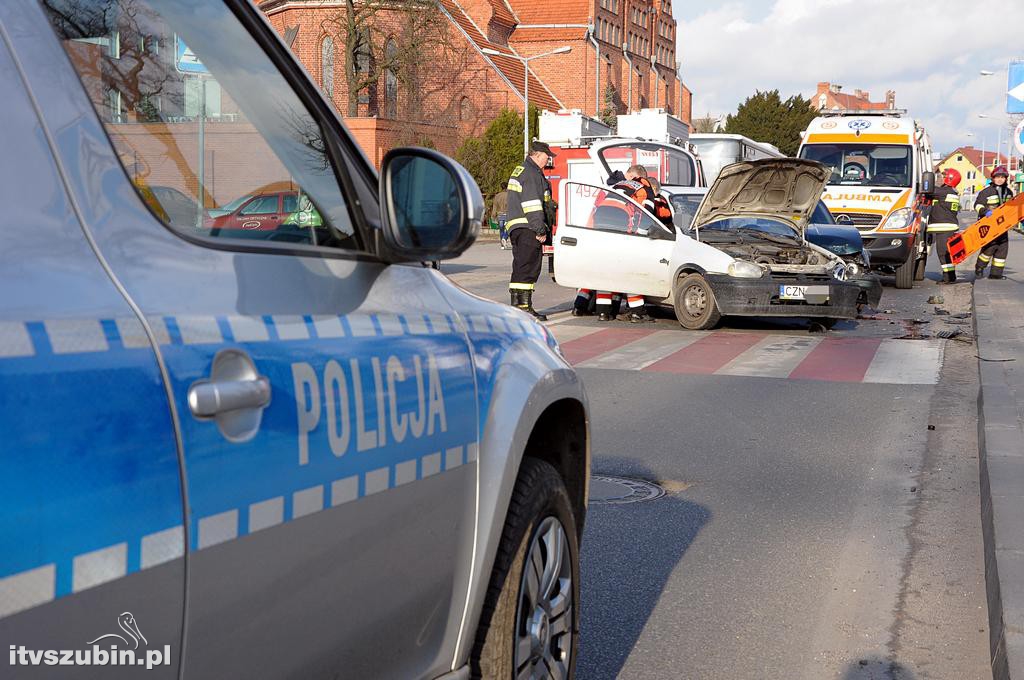 Kolizja w Szubinie przy Placu Wolności