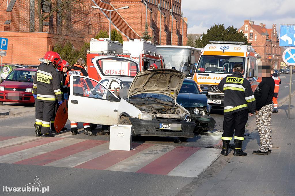 Kolizja w Szubinie przy Placu Wolności