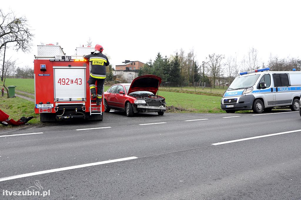 Kolizja dwóch osobówek w Łachowie DK5