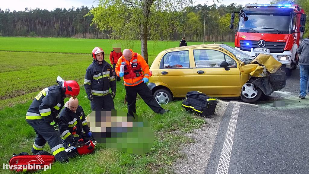 Wypadek dwóch samochodów osobowych pod Paterkiem