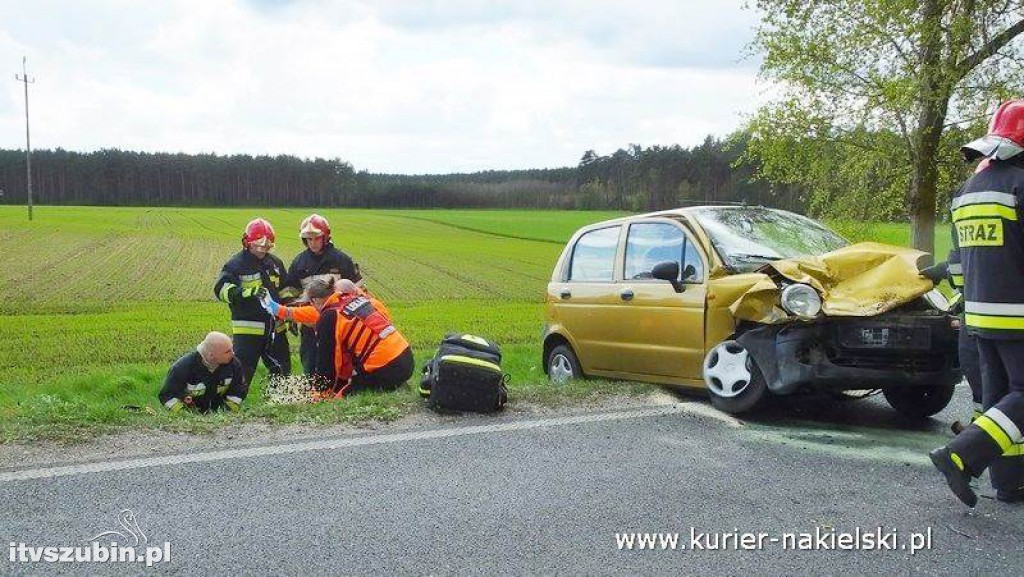 Wypadek dwóch samochodów osobowych pod Paterkiem