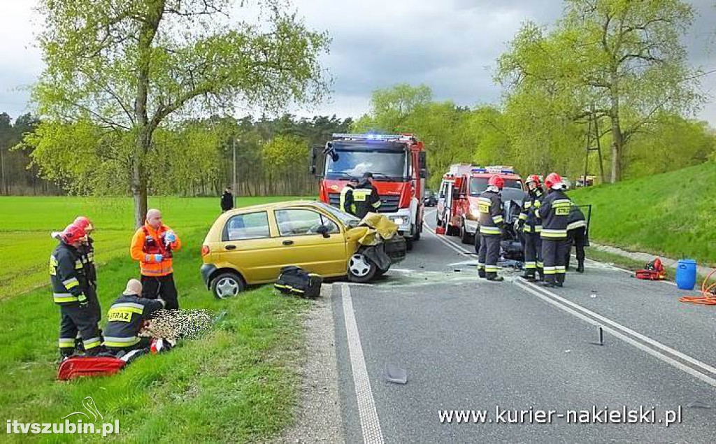Wypadek dwóch samochodów osobowych pod Paterkiem