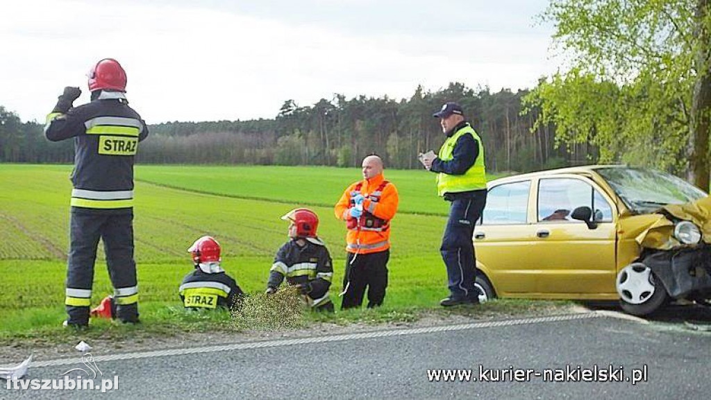 Wypadek dwóch samochodów osobowych pod Paterkiem