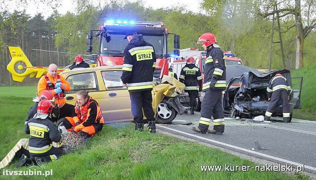 Wypadek dwóch samochodów osobowych pod Paterkiem