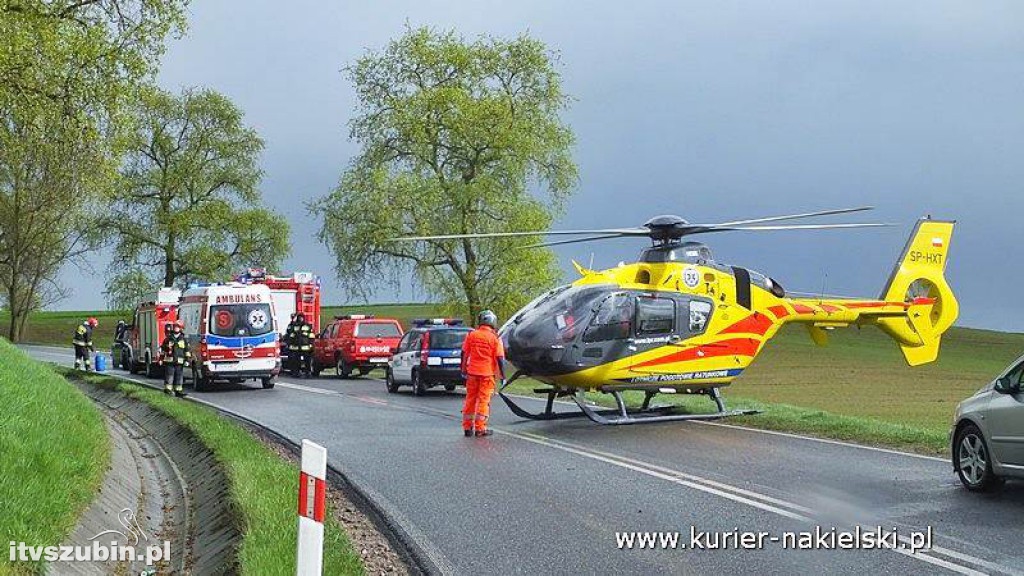 Wypadek dwóch samochodów osobowych pod Paterkiem