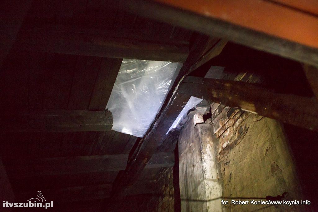 Nocny pożar kamienicy w Kcyni