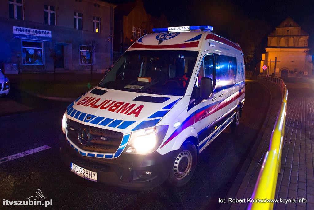 Nocny pożar kamienicy w Kcyni