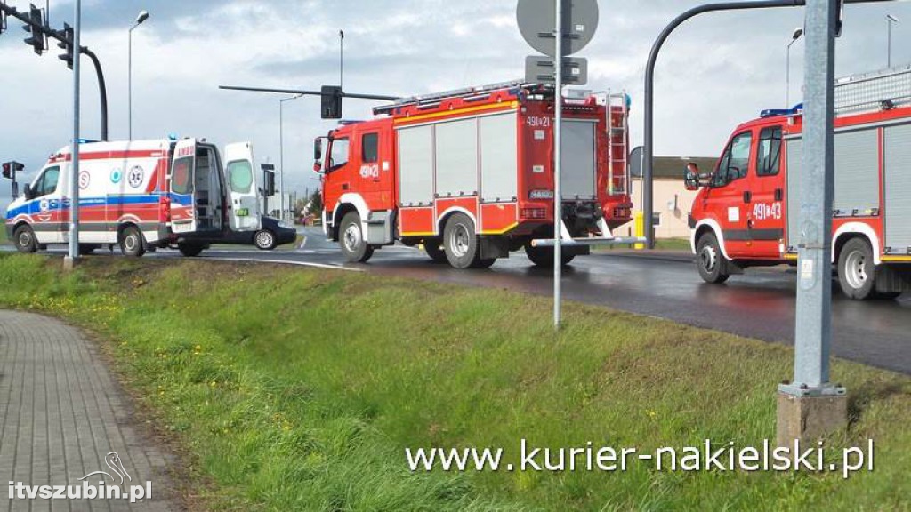 Wypadek na skrzyżowaniu ul. Karnowskiej z obwodnicą Nakła