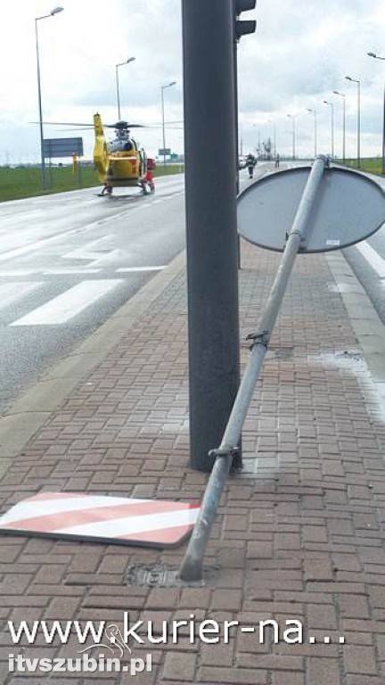 Wypadek na skrzyżowaniu ul. Karnowskiej z obwodnicą Nakła