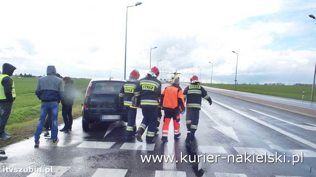 Wypadek na skrzyżowaniu ul. Karnowskiej z obwodnicą Nakła