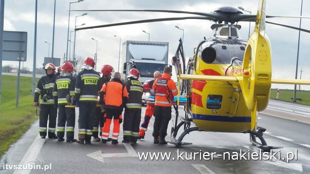 Wypadek na skrzyżowaniu ul. Karnowskiej z obwodnicą Nakła