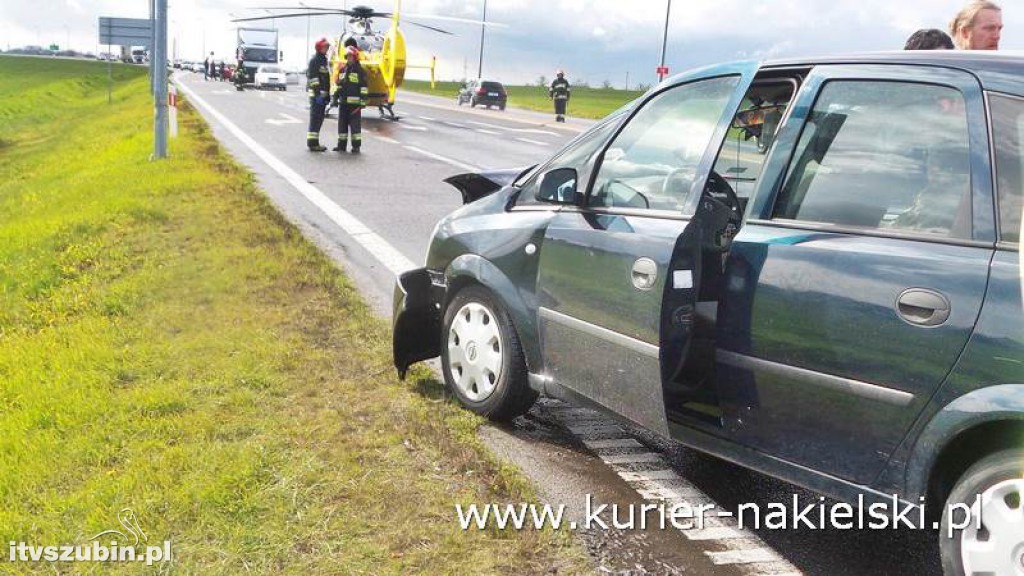 Wypadek na skrzyżowaniu ul. Karnowskiej z obwodnicą Nakła