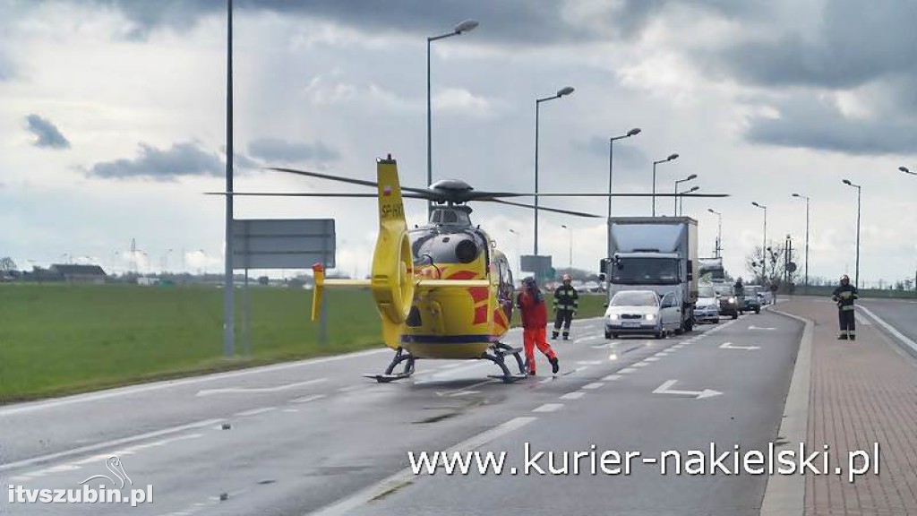 Wypadek na skrzyżowaniu ul. Karnowskiej z obwodnicą Nakła