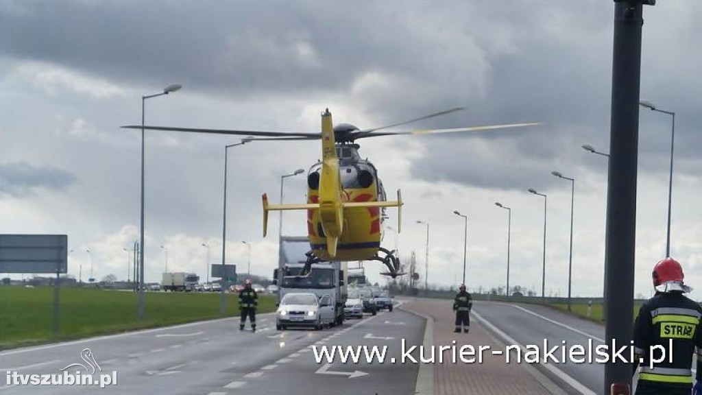 Wypadek na skrzyżowaniu ul. Karnowskiej z obwodnicą Nakła