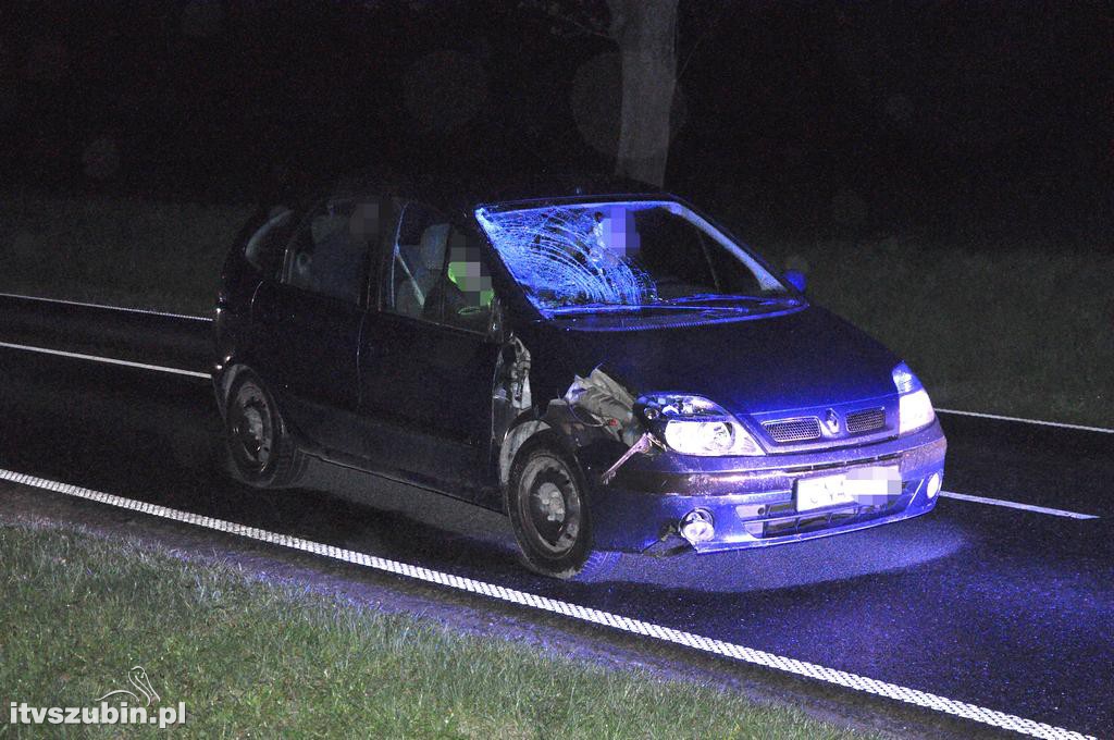 Tragiczny wypadek za Samoklęskami Dużymi. Pieszy potrącony przez auto