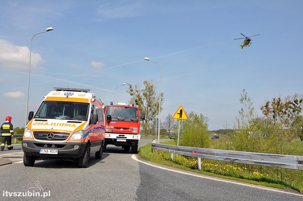 Wypadek dwóch samochodów osobowych na obwodnicy Szubina [DK5]