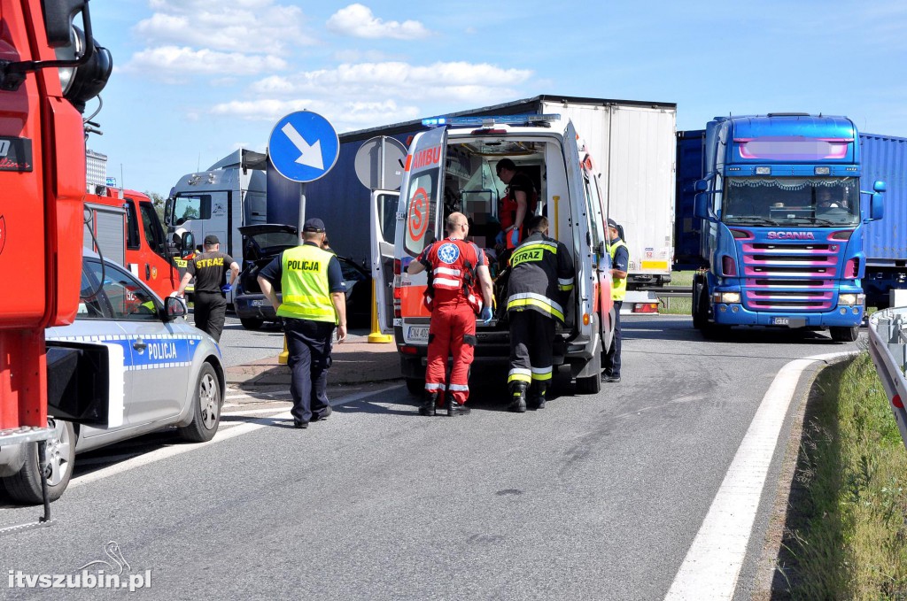 Dwa zdarzenia drogowe w Gminie Szubin na DK5