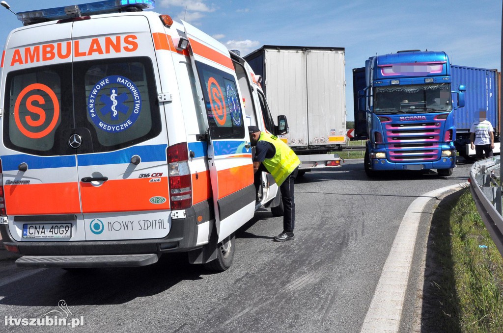 Dwa zdarzenia drogowe w Gminie Szubin na DK5