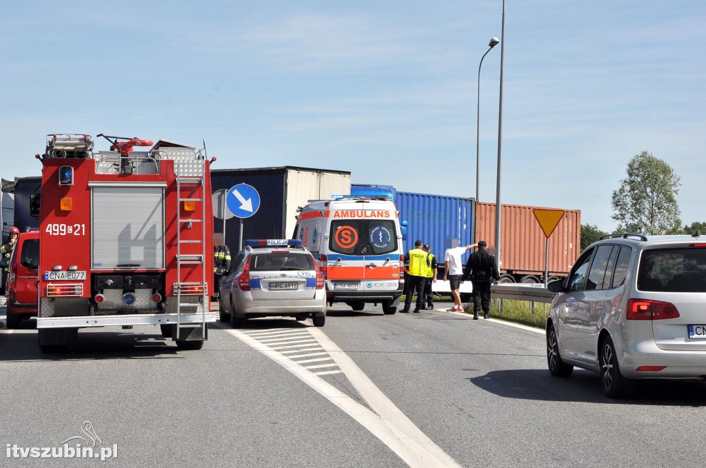 Dwa zdarzenia drogowe w Gminie Szubin na DK5