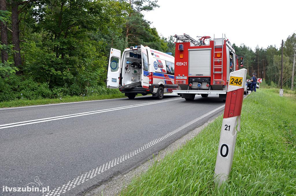Kolizja suva z motocyklem, kierujący jednośladem w szpitalu