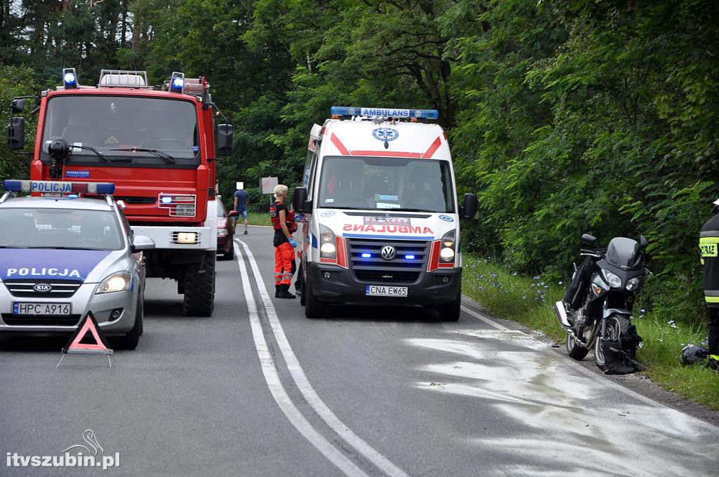 Kolizja suva z motocyklem, kierujący jednośladem w szpitalu