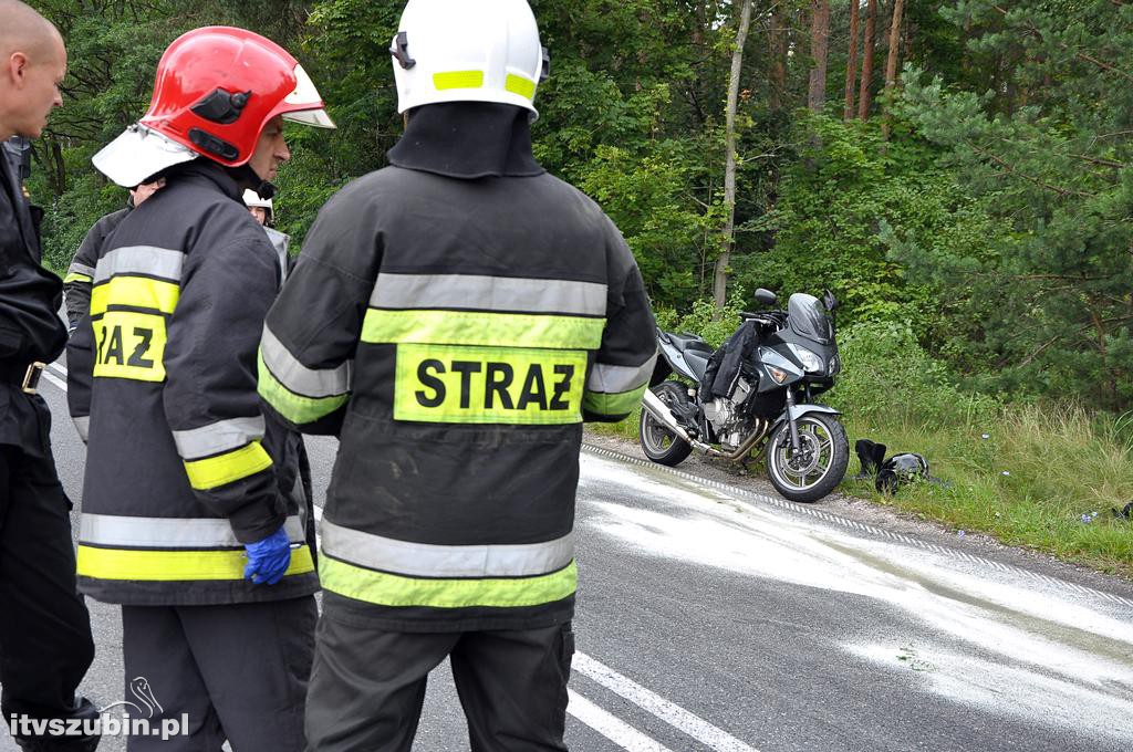 Kolizja suva z motocyklem, kierujący jednośladem w szpitalu
