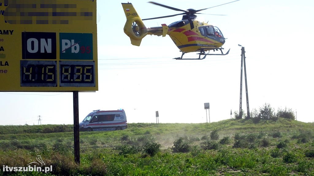 Zderzenie samochodów na krajowej 10