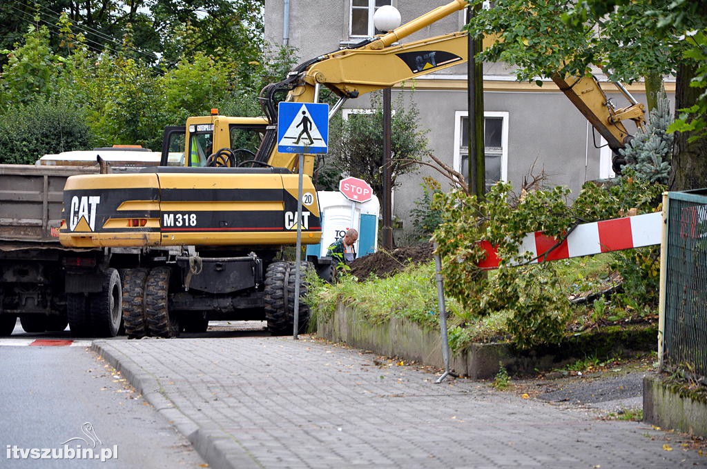 Podczas prac budowlanych przerwano rurociąg gazu ziemnego