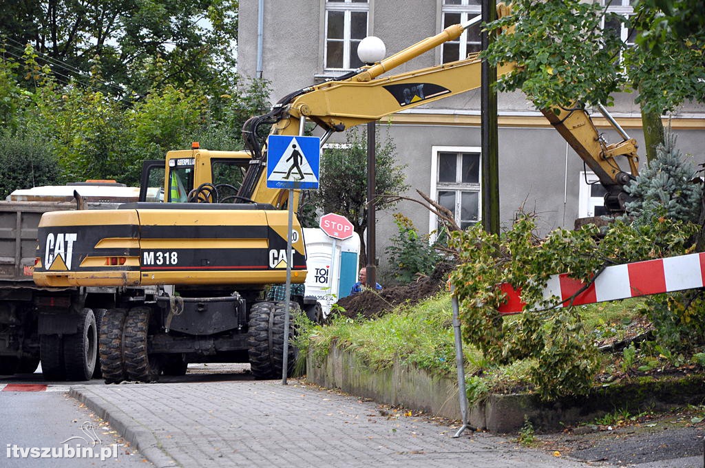Podczas prac budowlanych przerwano rurociąg gazu ziemnego